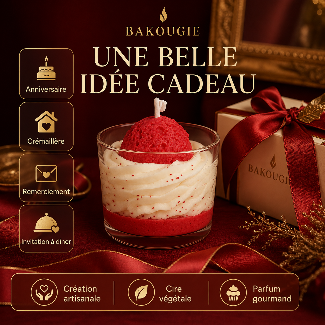 Bougie parfumée pomme d'amour | Bakolor