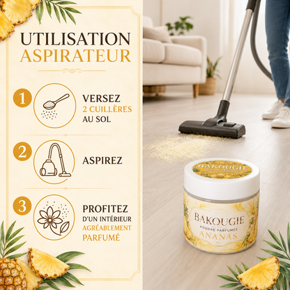 Poudre parfumée aspirateur et poubelle | Ananas