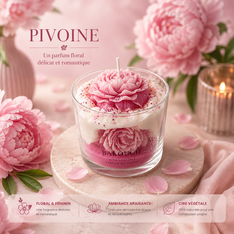 Bougie parfumée pivoine | Peonia