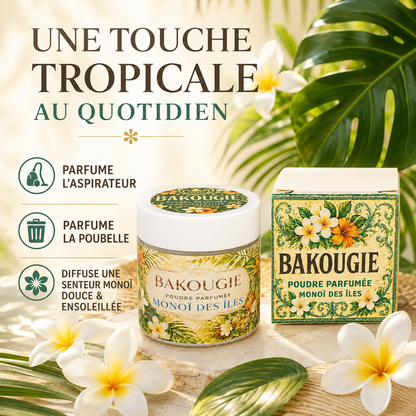 Poudre parfumée aspirateur et poubelle | Monoï des îles
