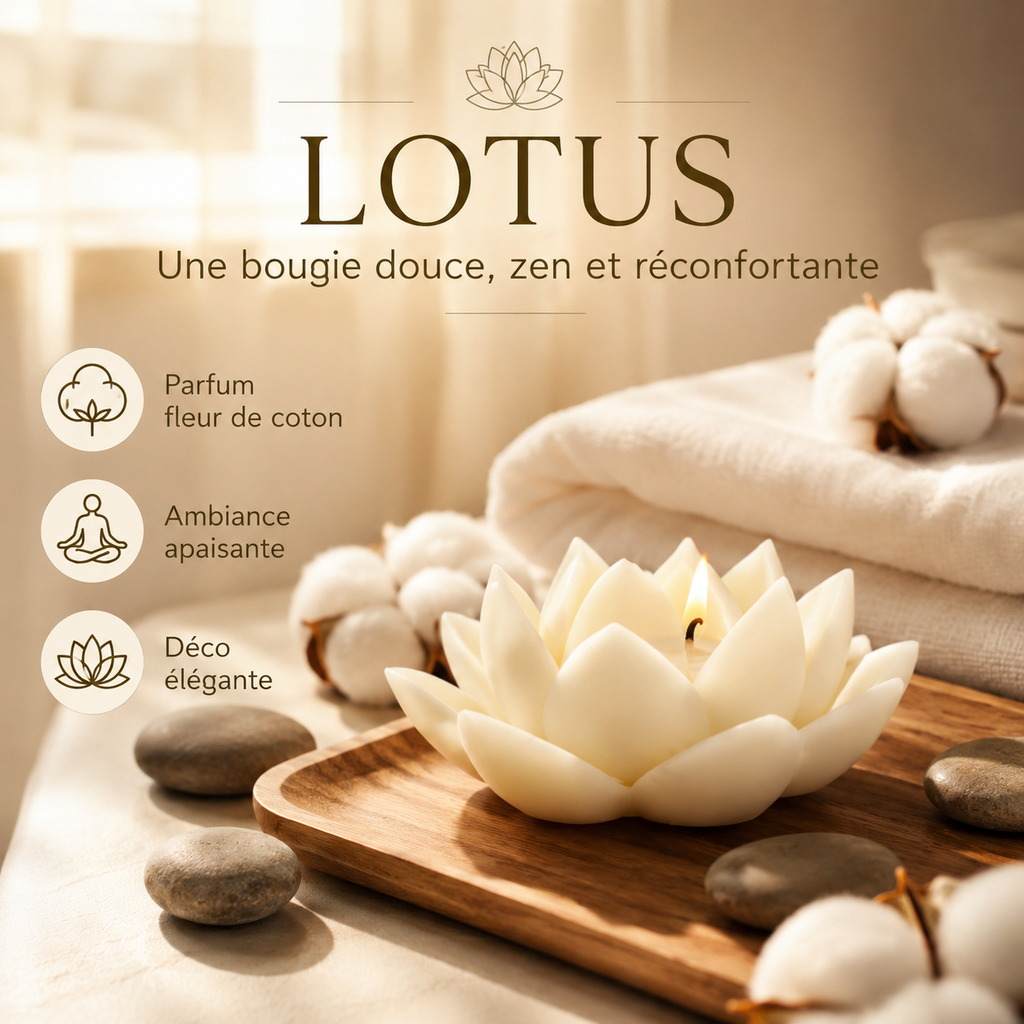 Bougie parfumée fleur de coton Lotus — vue complémentaire 2