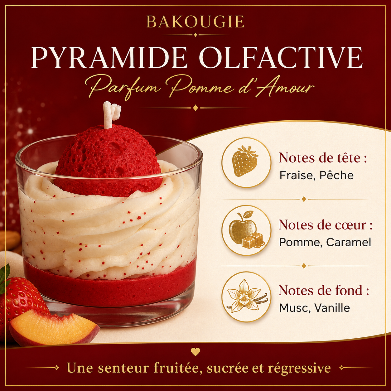 Bougie parfumée pomme d'amour | Bakolor