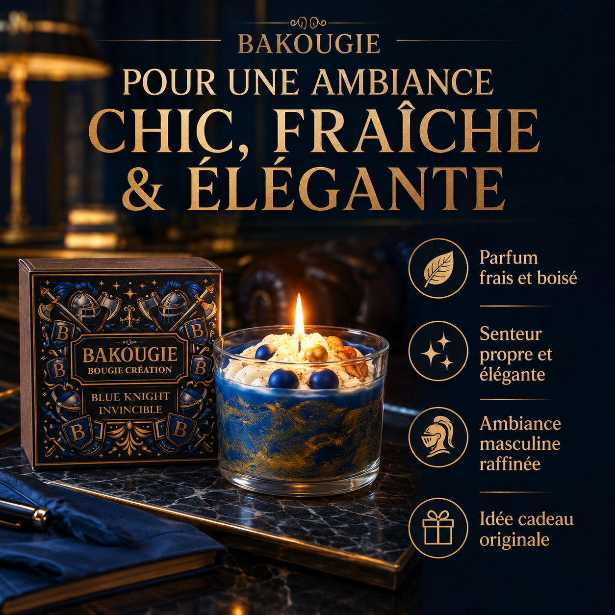 Bougie parfumée Invincible | Blue Knight