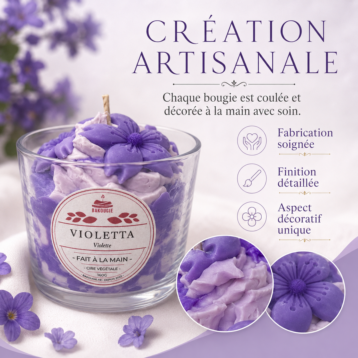 Bougie parfumée violette | Violetta