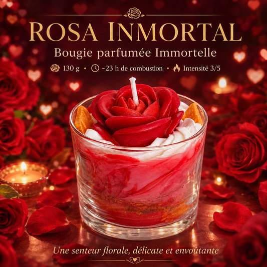 Bougie parfumée Immortelle | Rosa inmortal