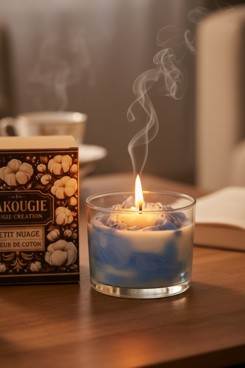Bougie parfumée fleur de coton | Petit nuage