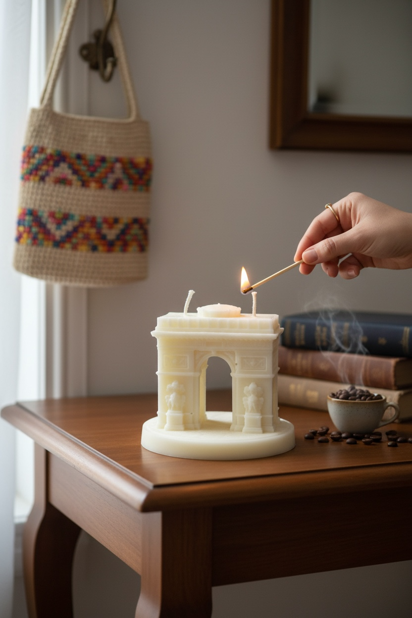 Bougie parfumée arc de triomphe pain au chocolat