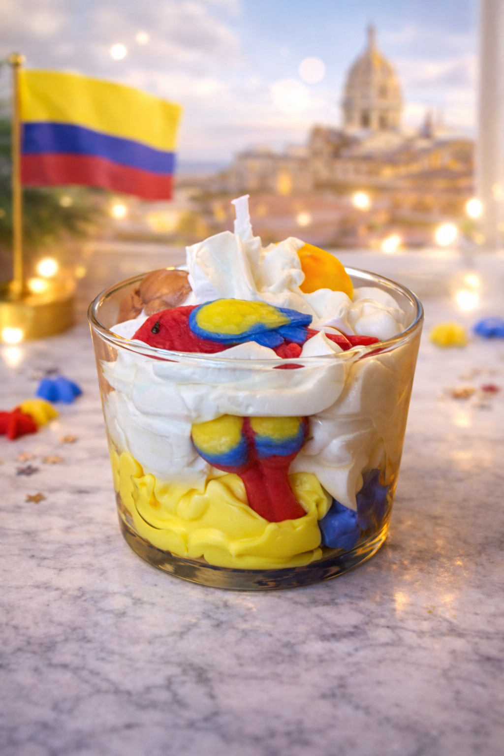 Bougie parfumée mangue papaye profil gauche