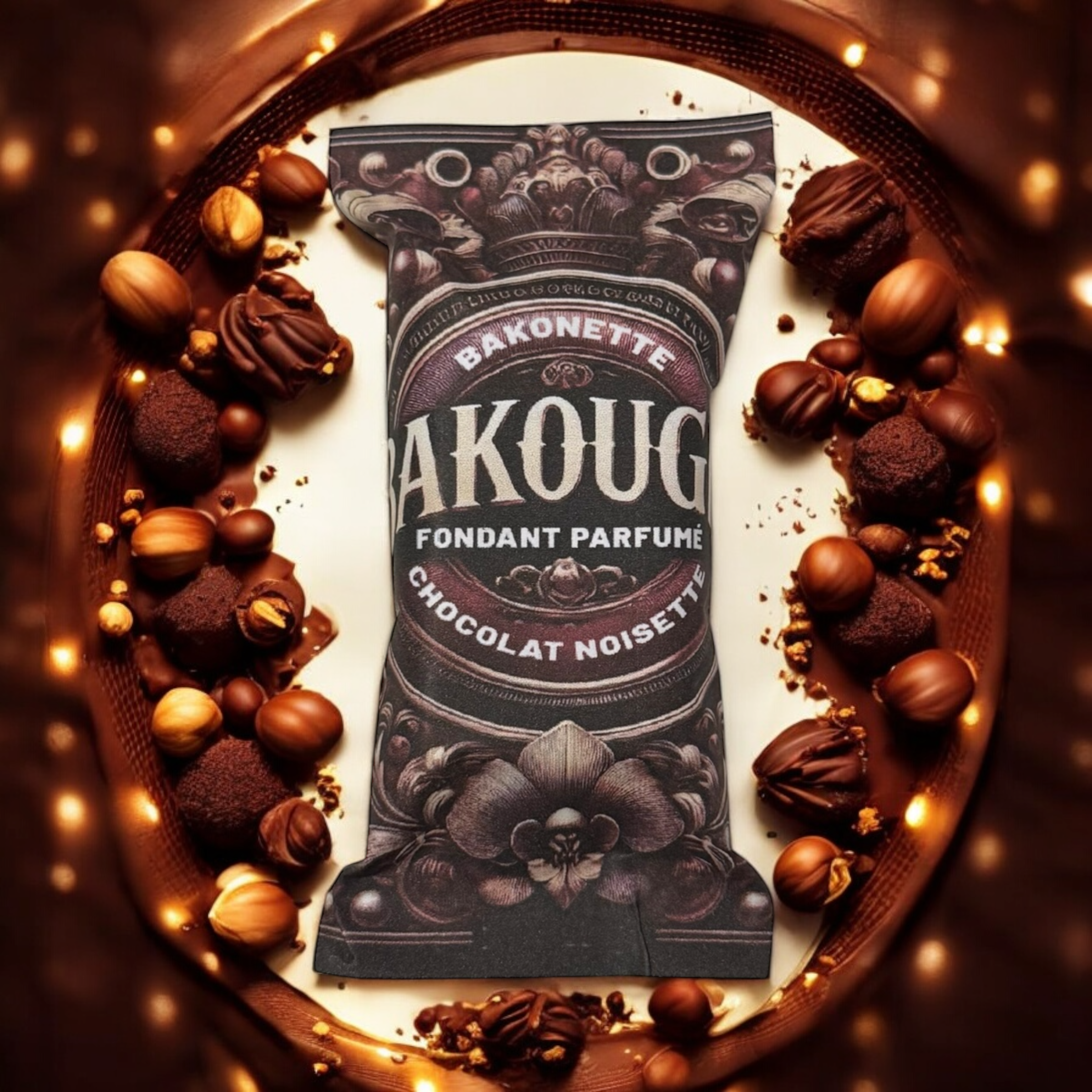 Fondant de cire parfumée chocolat noisette, 30h de diffusion de parfum, cire végétale et parfum Français 
