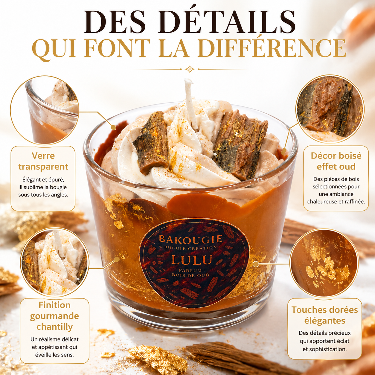 Bougie parfumée bois de oud | Lulu