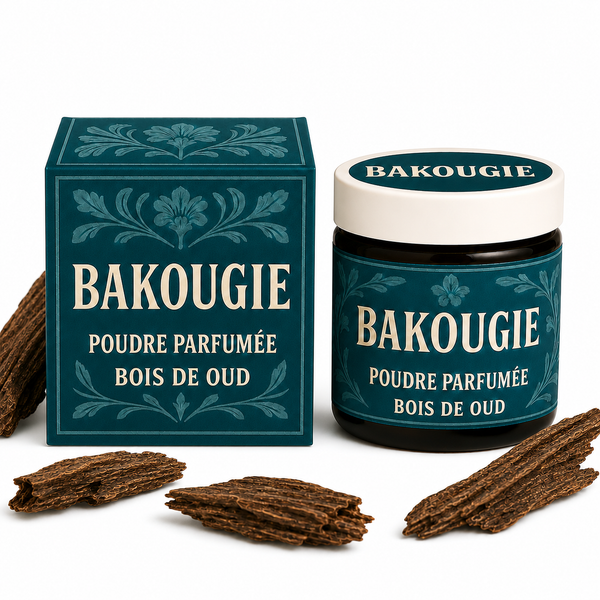 Poudre parfumée aspirateur bois de oud Bakougie, senteur boisée