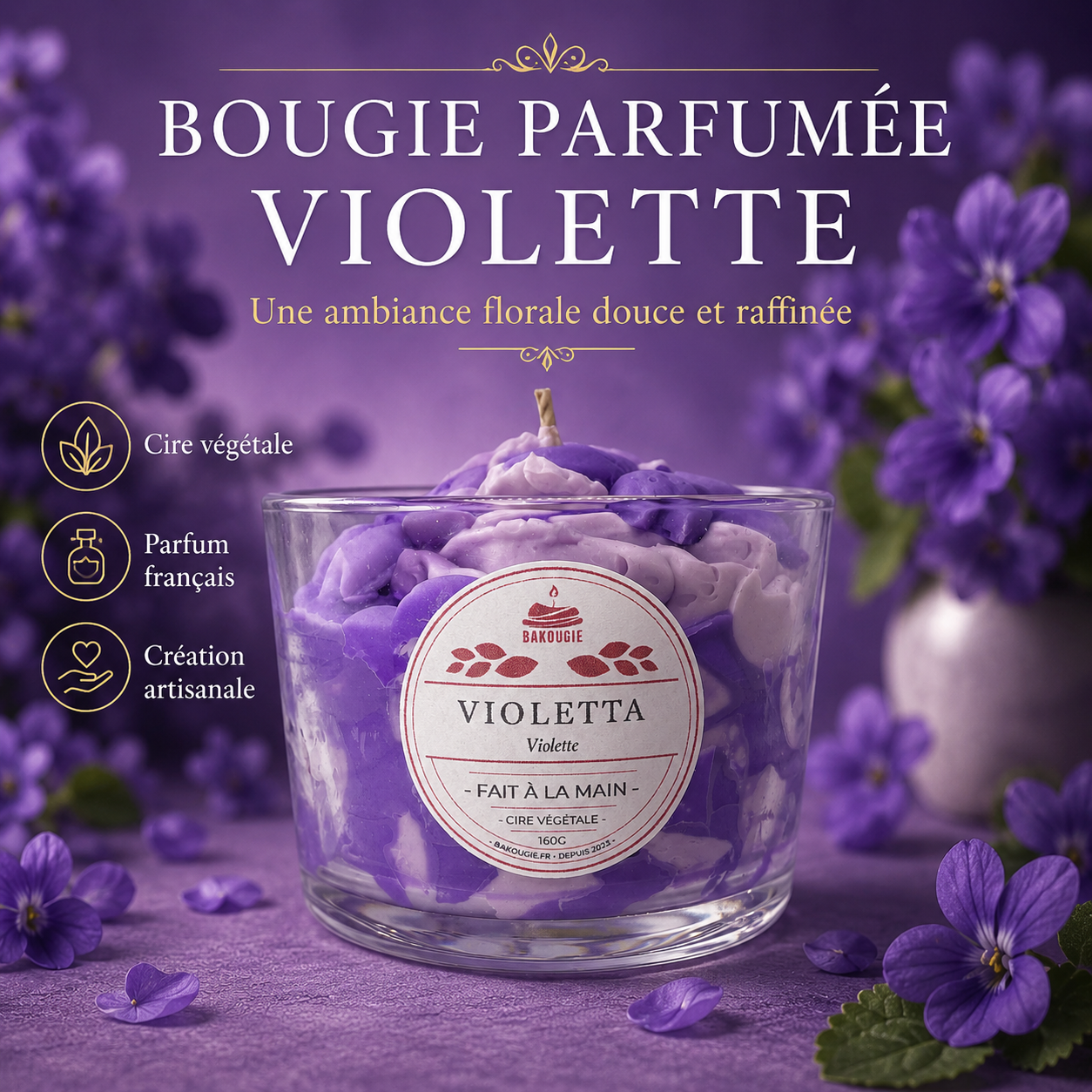 Bougie parfumée violette | Violetta
