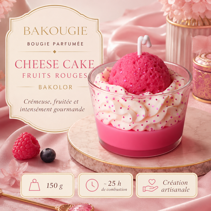 Bougie parfumée cheese cake fruits rouges | Bakolor