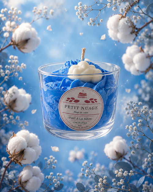 Bougie parfumée fleur de coton | Petit nuage