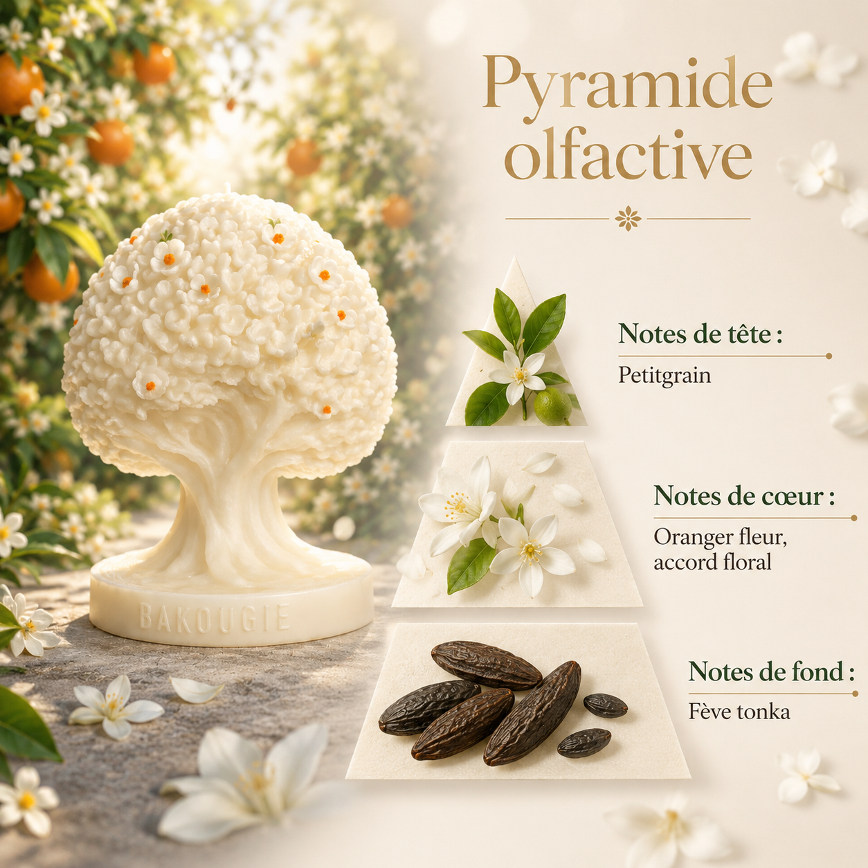 Bougie parfumée fleur d'oranger | Arbre de vie
