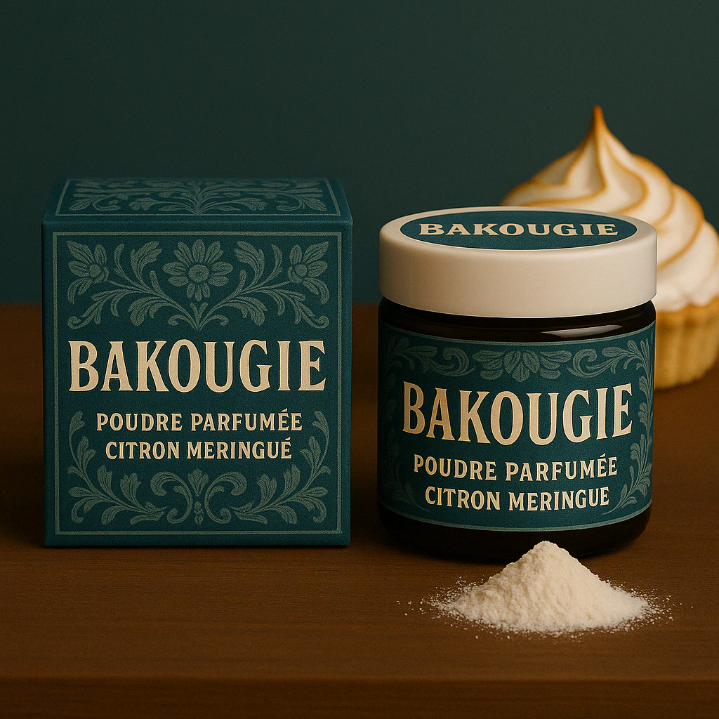 Poudre parfumée citron meringué pour les aspirateurs et poubelles, bicarbonate de soude et fragrance de Grasse.