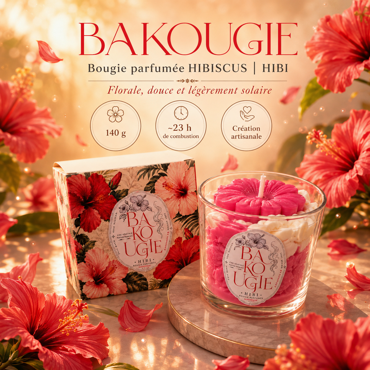 Bougie parfumée hibiscus | HIBI