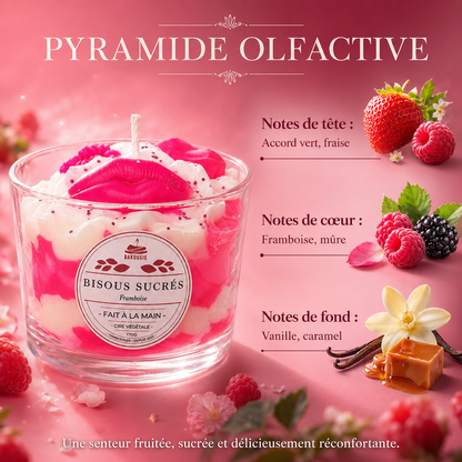 Bougie parfumée Framboise | Bisous sucrés
