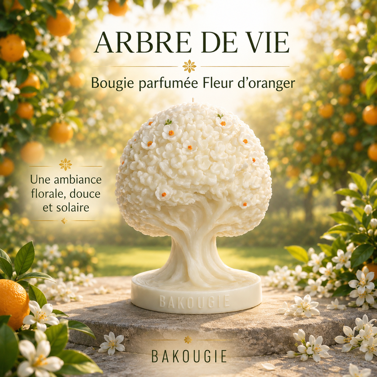 Bougie parfumée fleur d'oranger | Arbre de vie