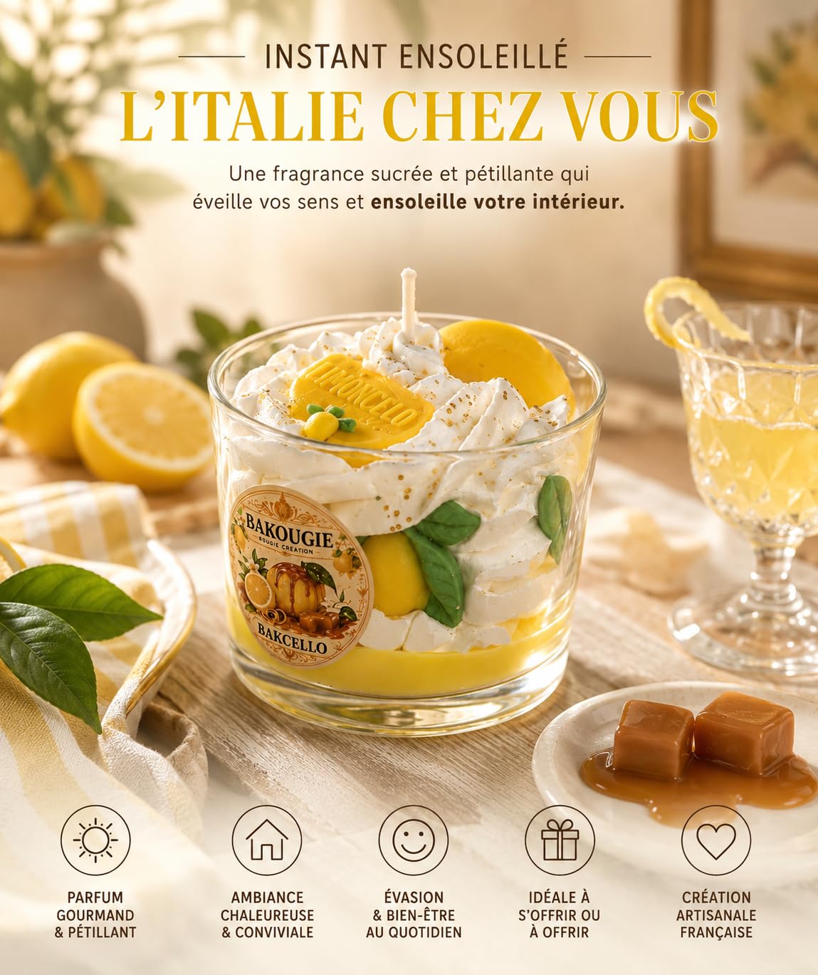 Bougie parfumée Limoncello | Bakcello