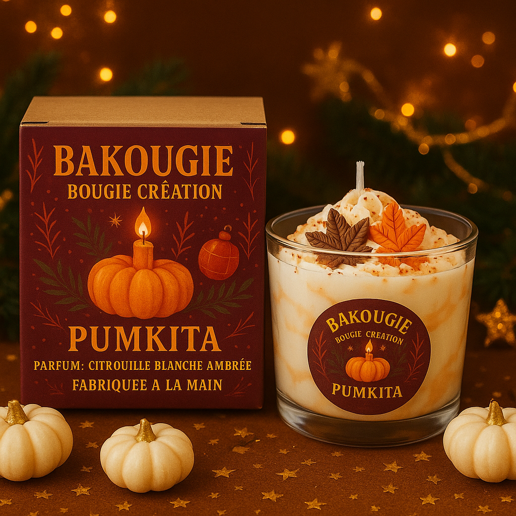 Bougie parfumée Citrouille blanche ambrée | Pumkita