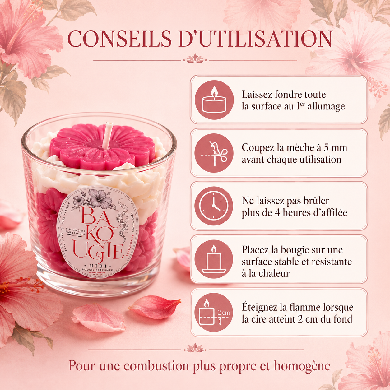 Bougie parfumée hibiscus | HIBI