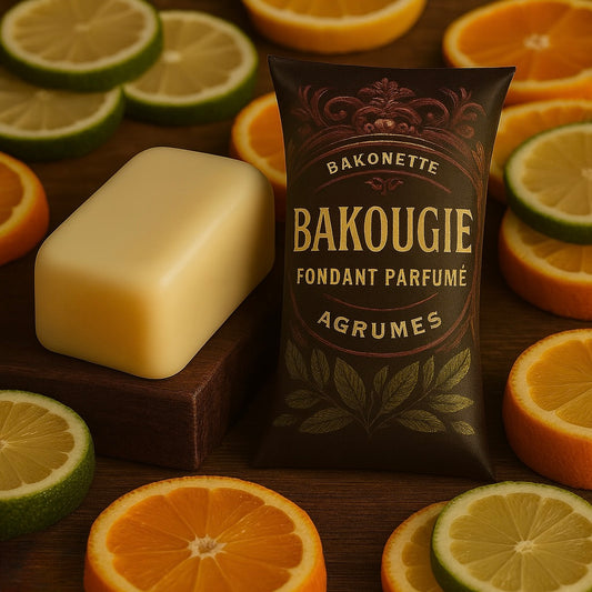 Fondant de cire parfumée Agrumes, cire végétale et parfum Français. 30H de diffusion de parfum.