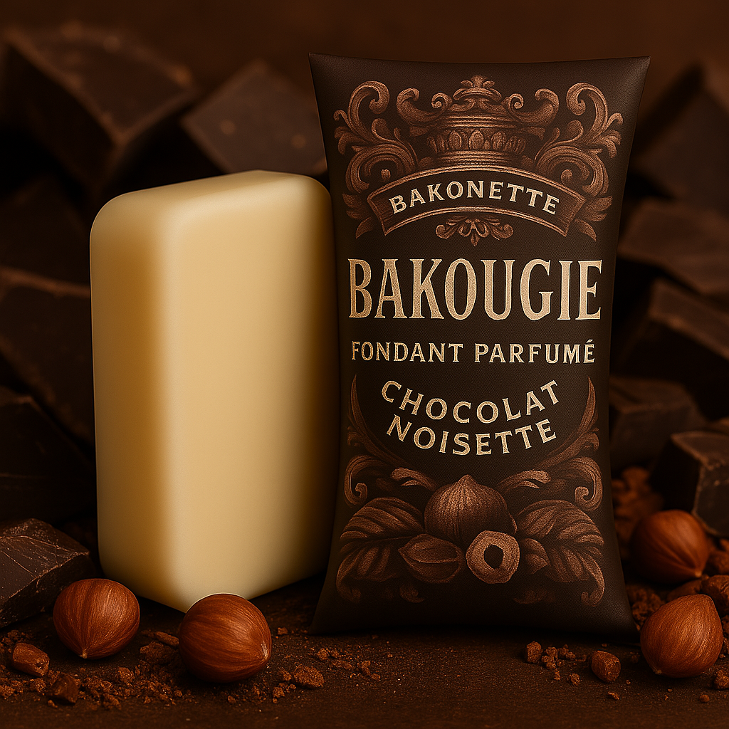 Fondant de cire parfumée chocolat noisette, 30h de diffusion de parfum, cire végétale et parfum Français 