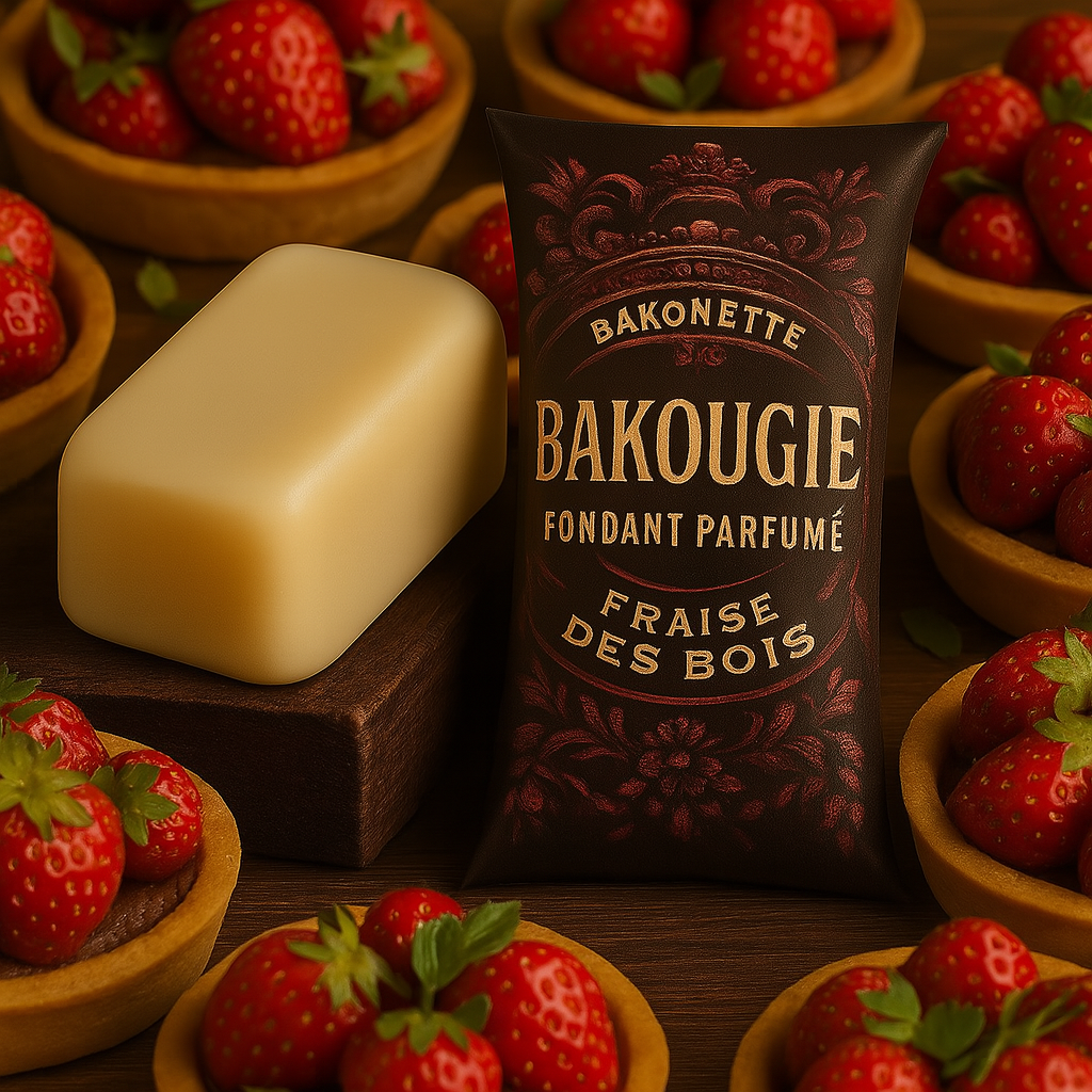 Fondant de cire parfumée Fraise des bois, cire végétale et parfum Français. 30H de diffusion de parfum.