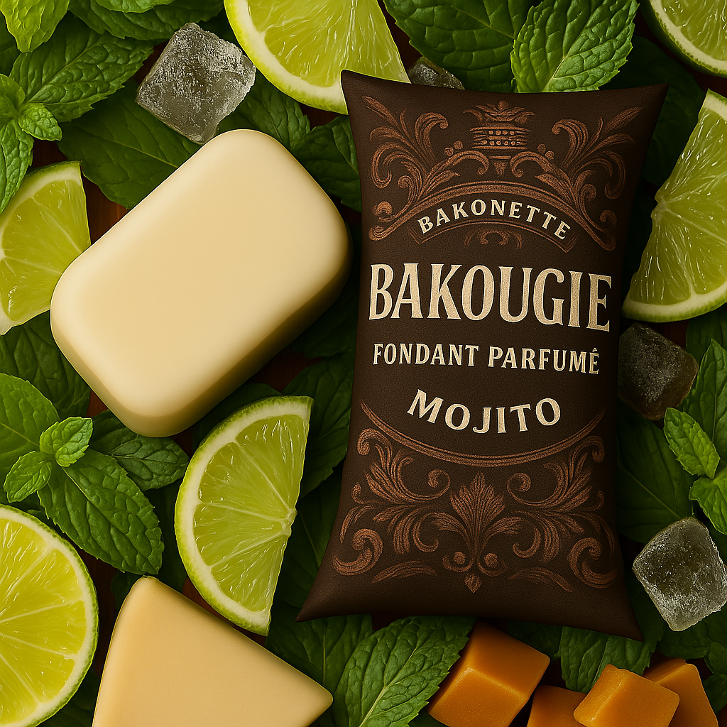 Fondant de cire parfumée mojito, 30h de diffusion de parfum, cire végétale et parfum Français 