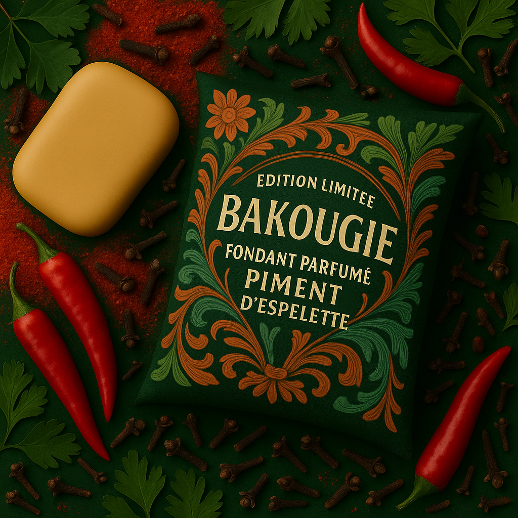 Fondant de cire parfumée Piment d’espelette, cire végétale et parfum Français. 30H de diffusion de parfum.