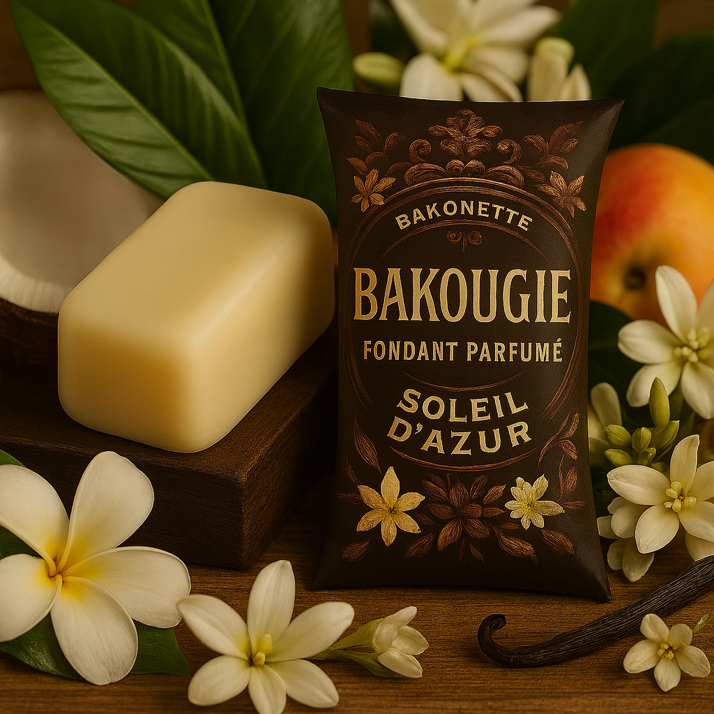 Fondant de cire parfumée soleil d’azur, cire végétale et parfum Français. 30H de diffusion de parfum.
