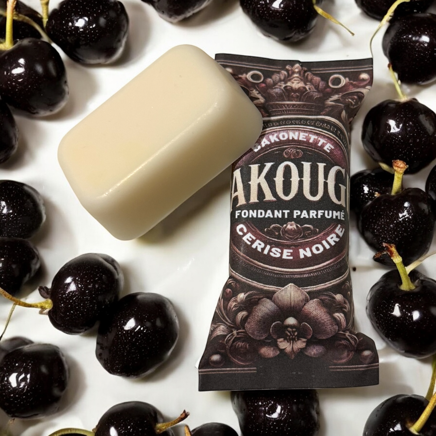 Fondant de cire parfumée cerise noire, 30h de diffusion de parfum, cire végétale et parfum Français 
