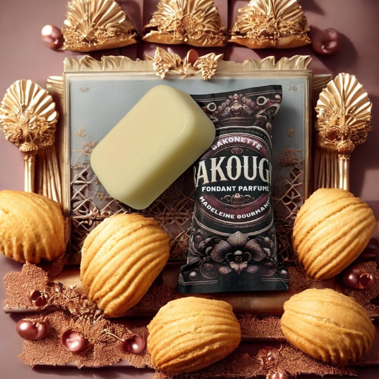 Fondant de cire parfumée madeleine gourmande, 30h de diffusion de parfum, cire végétale et parfum Français 
