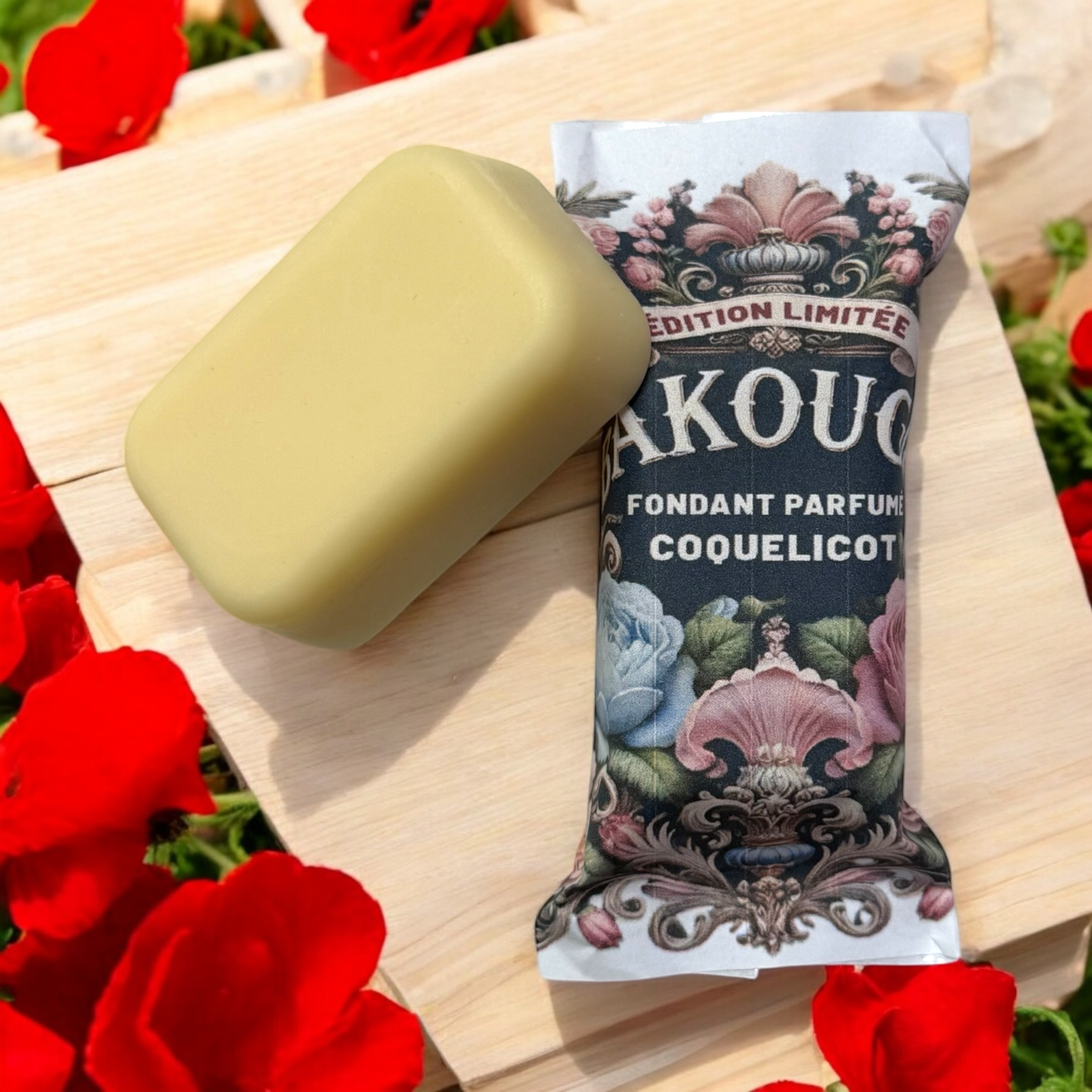 Fondant de cire parfumée coquelicot, 30h de diffusion de parfum, cire végétale et parfum Français 
