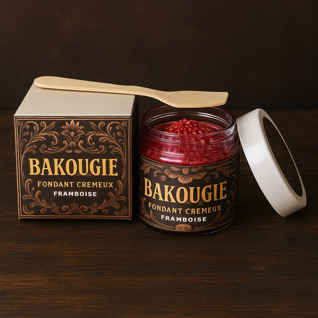 Fondant de cire végétale parfumée framboise format crémeux de 50g pour 50h de diffusion de parfum