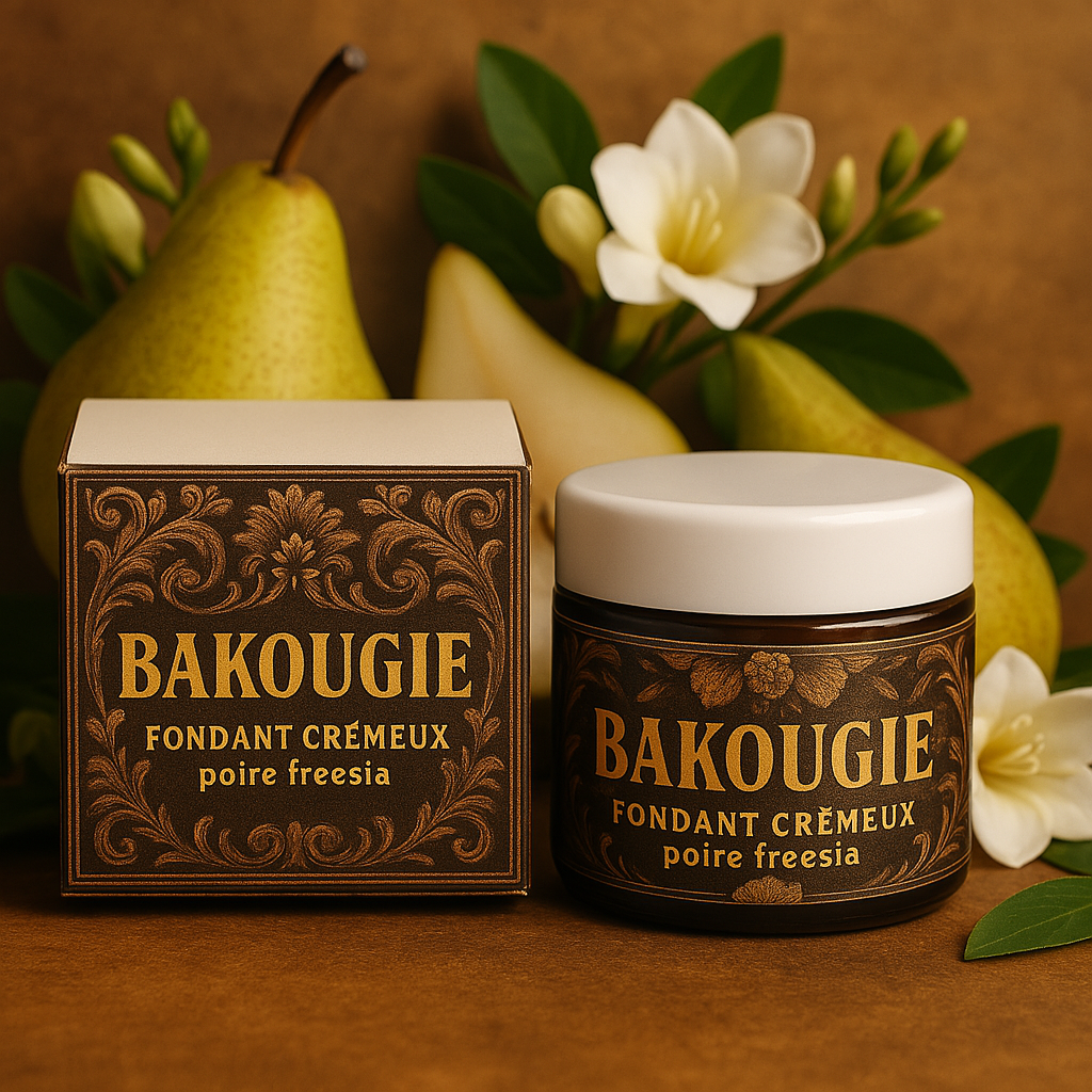 Fondant de cire végétale parfumée poire freesia format crémeux de 50g pour 50h de diffusion de parfum