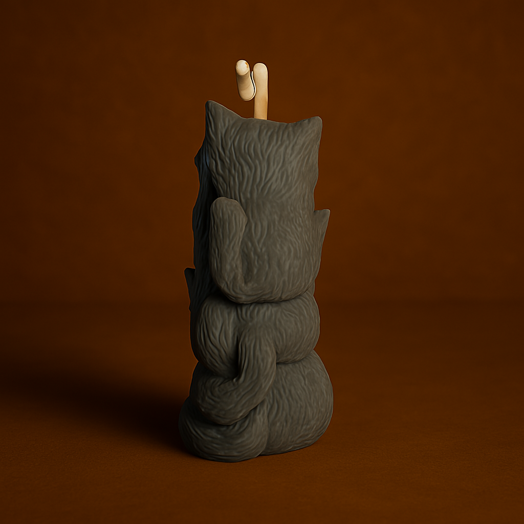 Bougie parfumée nougat blanc en forme de 3 chats l’un sur l’autre. Fabriquée à la main avec de la cire végétale et un parfum Français.