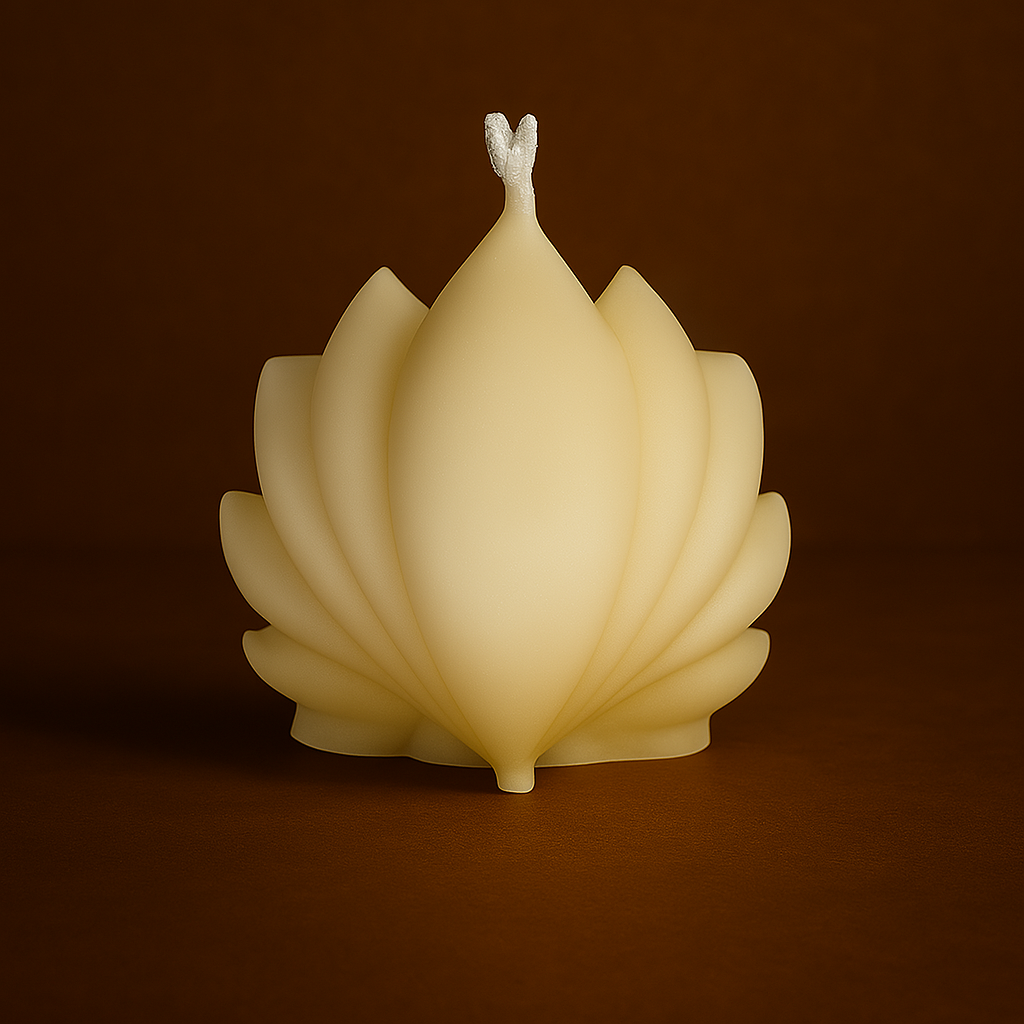 Bougie parfumée Clementine monoï en forme de renard à 9 queues. Fabriquée à la main avec de la cire végétale et un parfum Français.