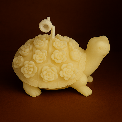 Bougie parfumée pastèque melon en forme de tortue. Fabriquée à la main avec de la cire végétale et un parfum Français.