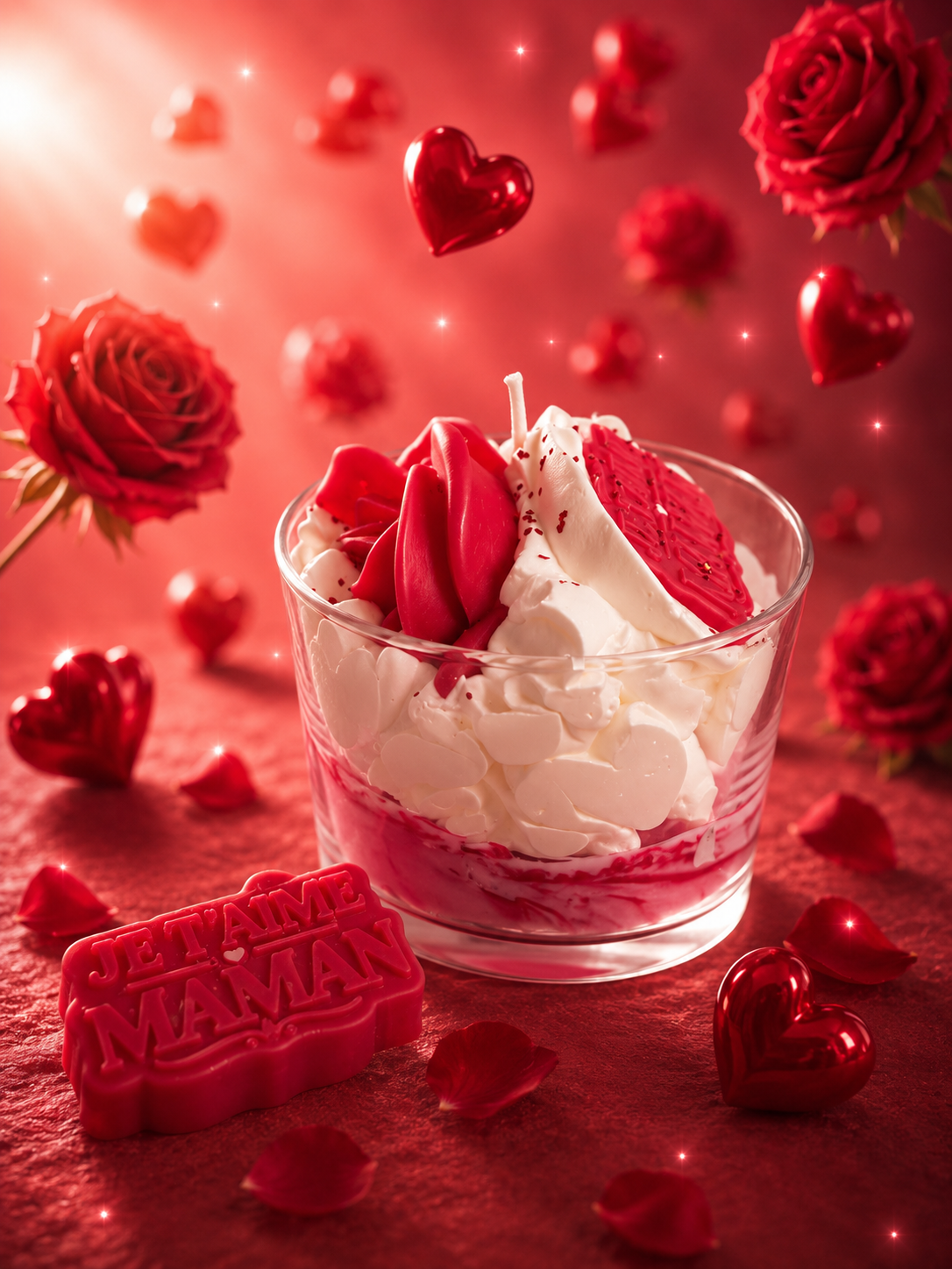 Bougie parfumée rose vanillée | Mama