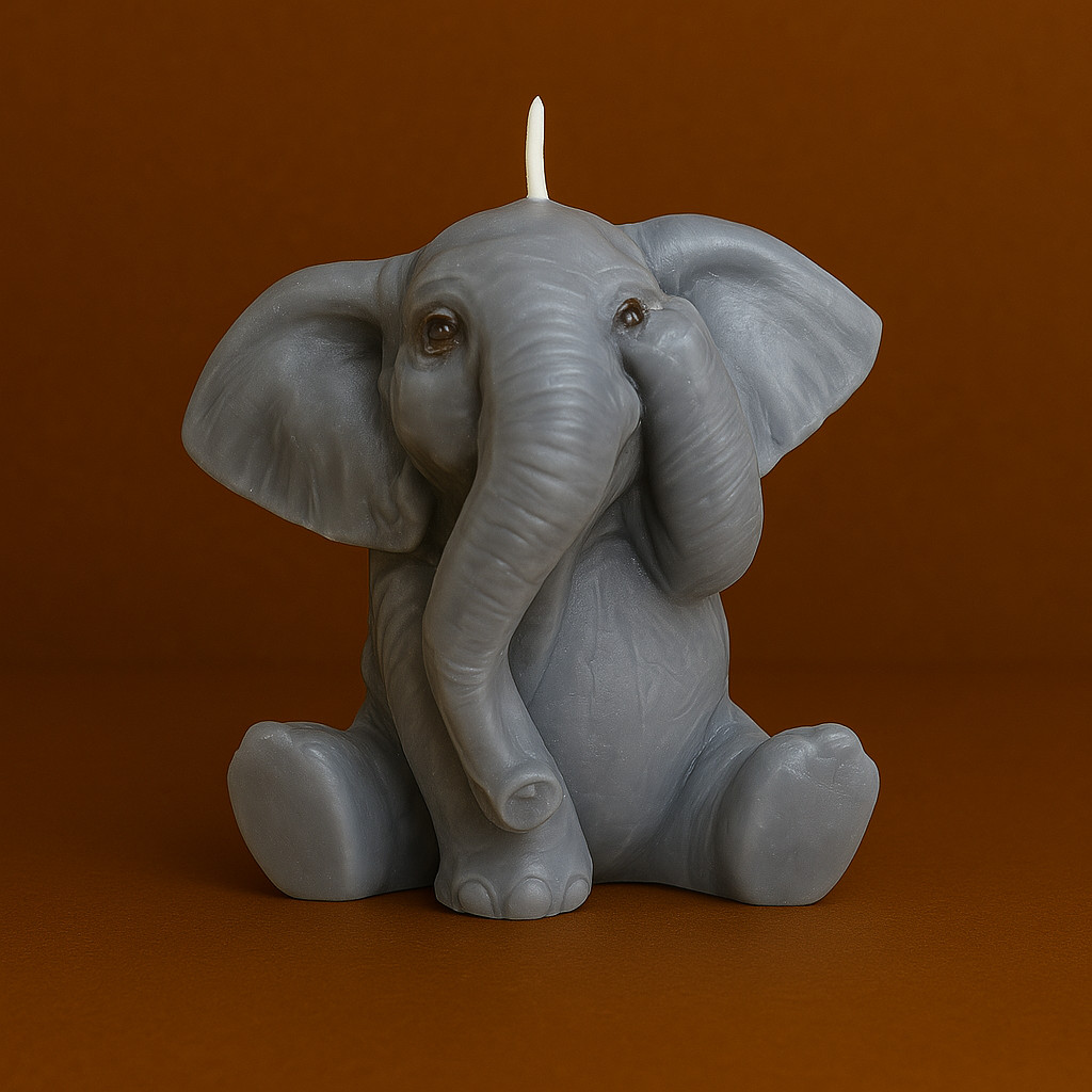 Bougie parfumée vanille en forme d’éléphant. Fabriquée avec de la cire végétale et un parfum Français.