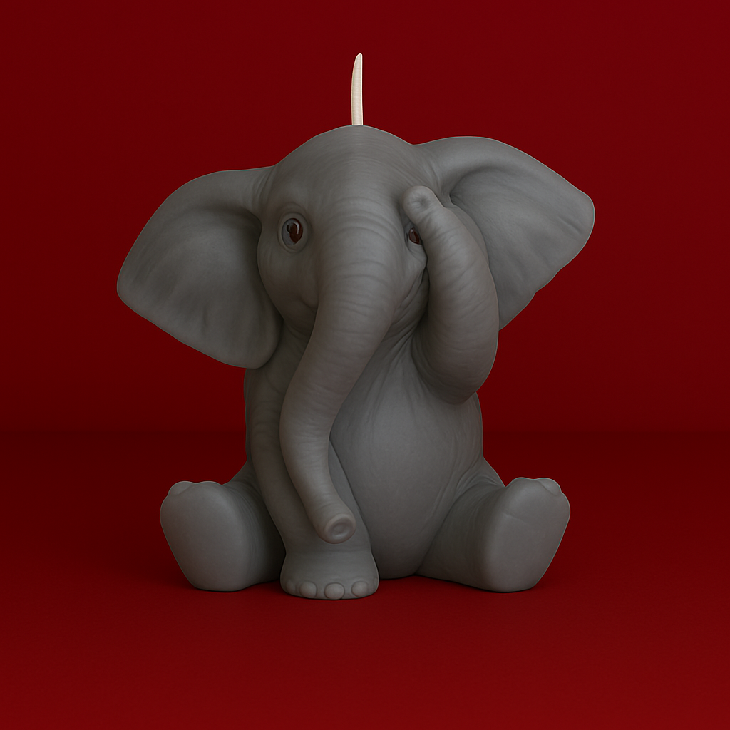 Bougie parfumée vanille en forme d’éléphant. Fabriquée avec de la cire végétale et un parfum Français.