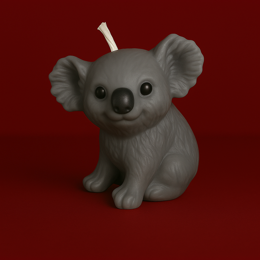 Bougie parfumée vanille en forme de koala. Fabriquée avec de la cire végétale et un parfum Français.
