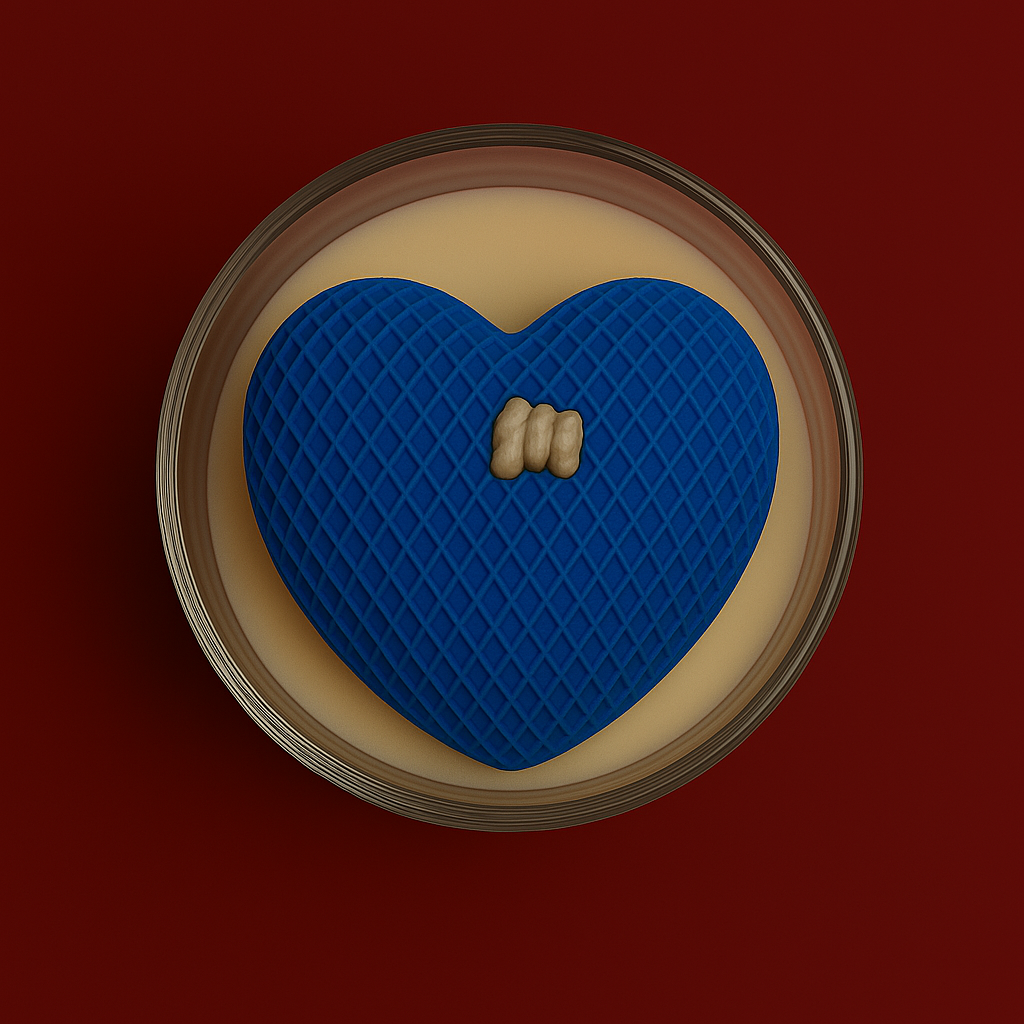 Bougie parfumée caramel au beurre salé avec un coeur en cire au centre, fabriquée à la main avec de la cire végétale et un parfum Français. Bougie création Bakougie