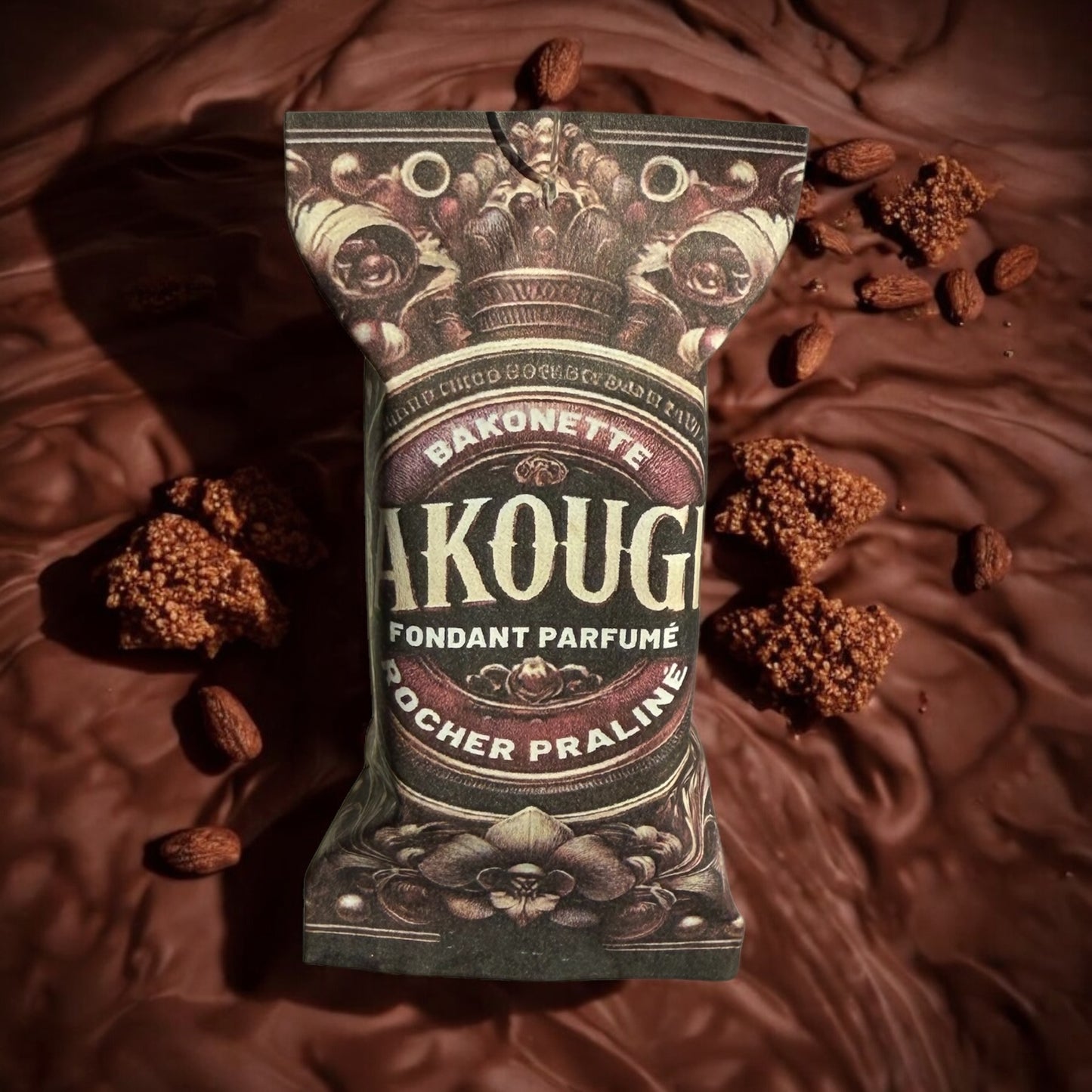 Fondant de cire parfumée rocher praliné, 30h de diffusion de parfum, cire végétale et parfum Français 