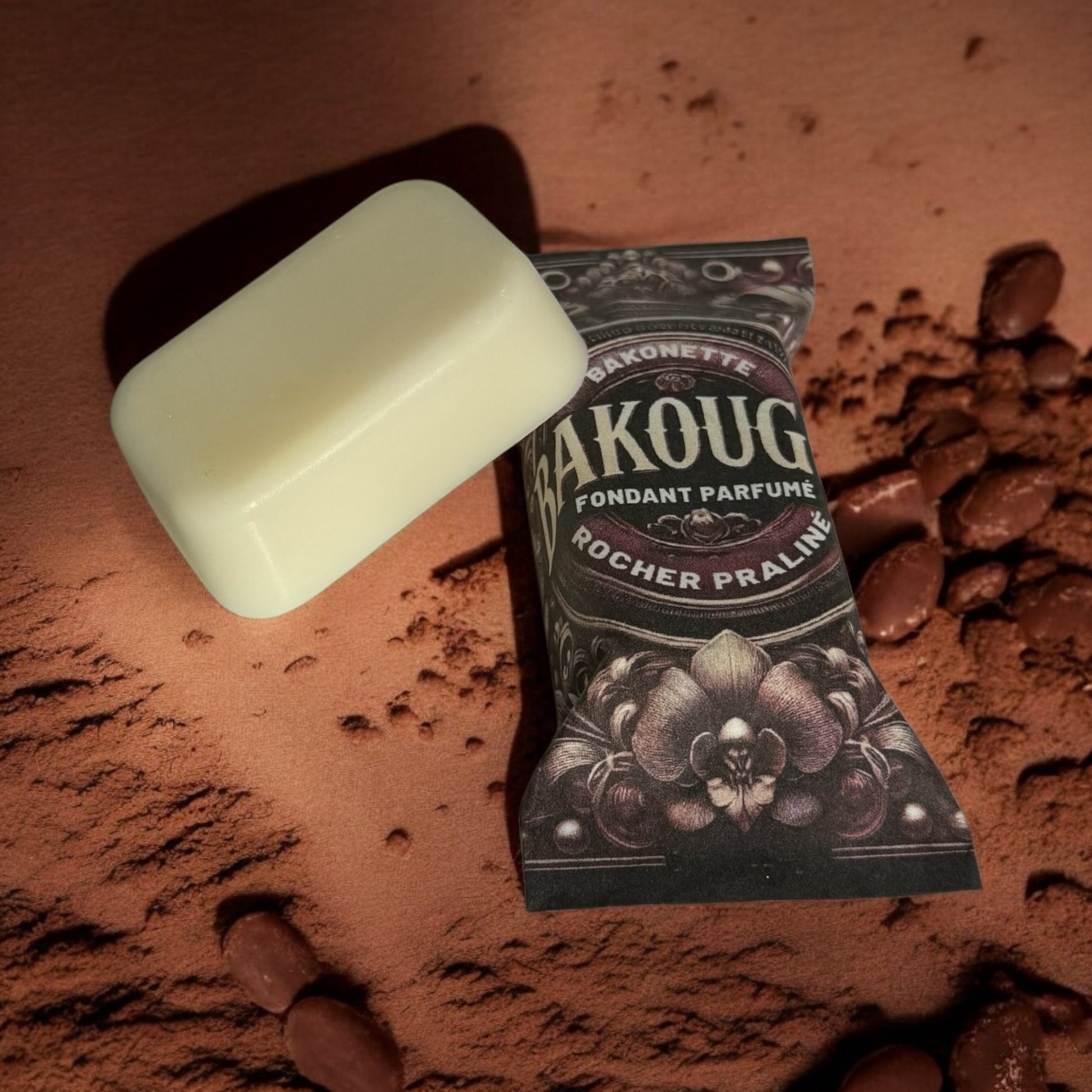 Fondant de cire parfumée rocher praliné, 30h de diffusion de parfum, cire végétale et parfum Français 