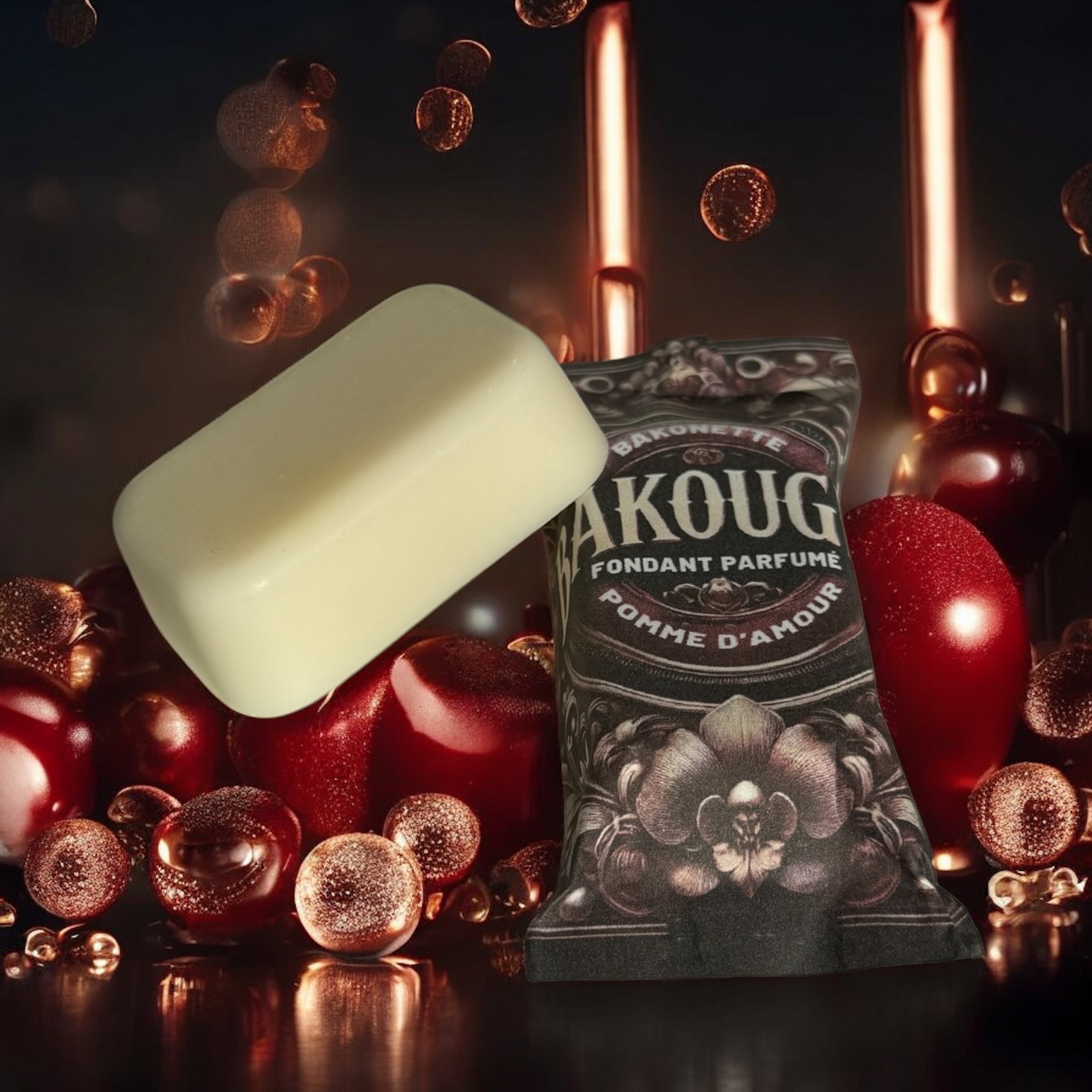 Fondant de cire parfumée pomme d’amour, 30h de diffusion de parfum, cire végétale et parfum Français 