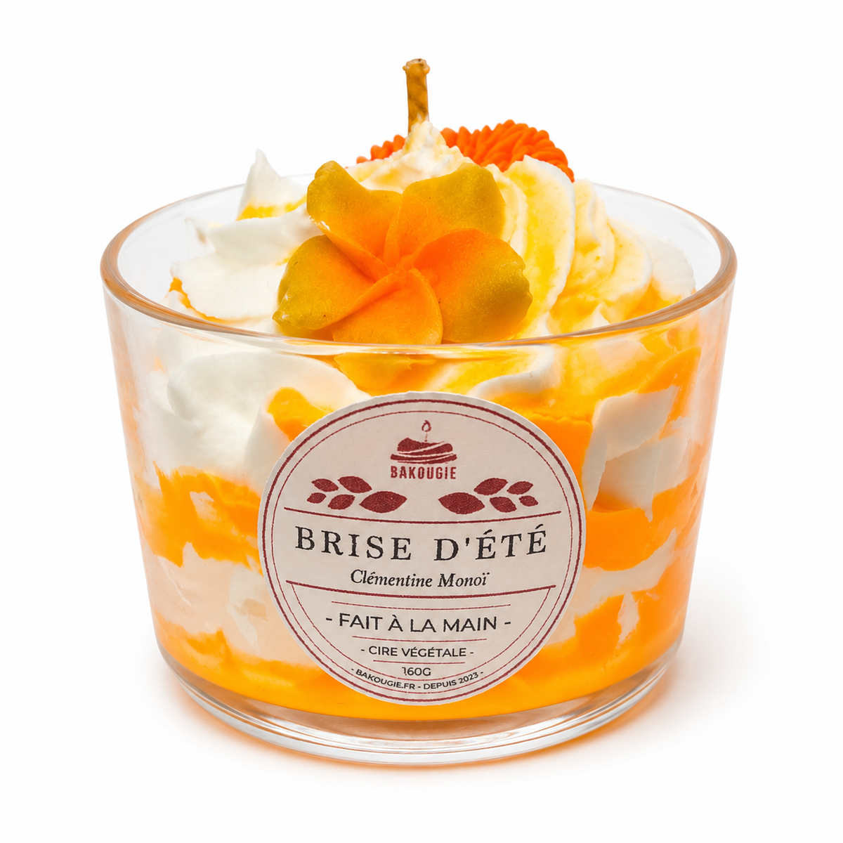 Bougie Brise d’été Bakougie au parfum Clémentine monoï