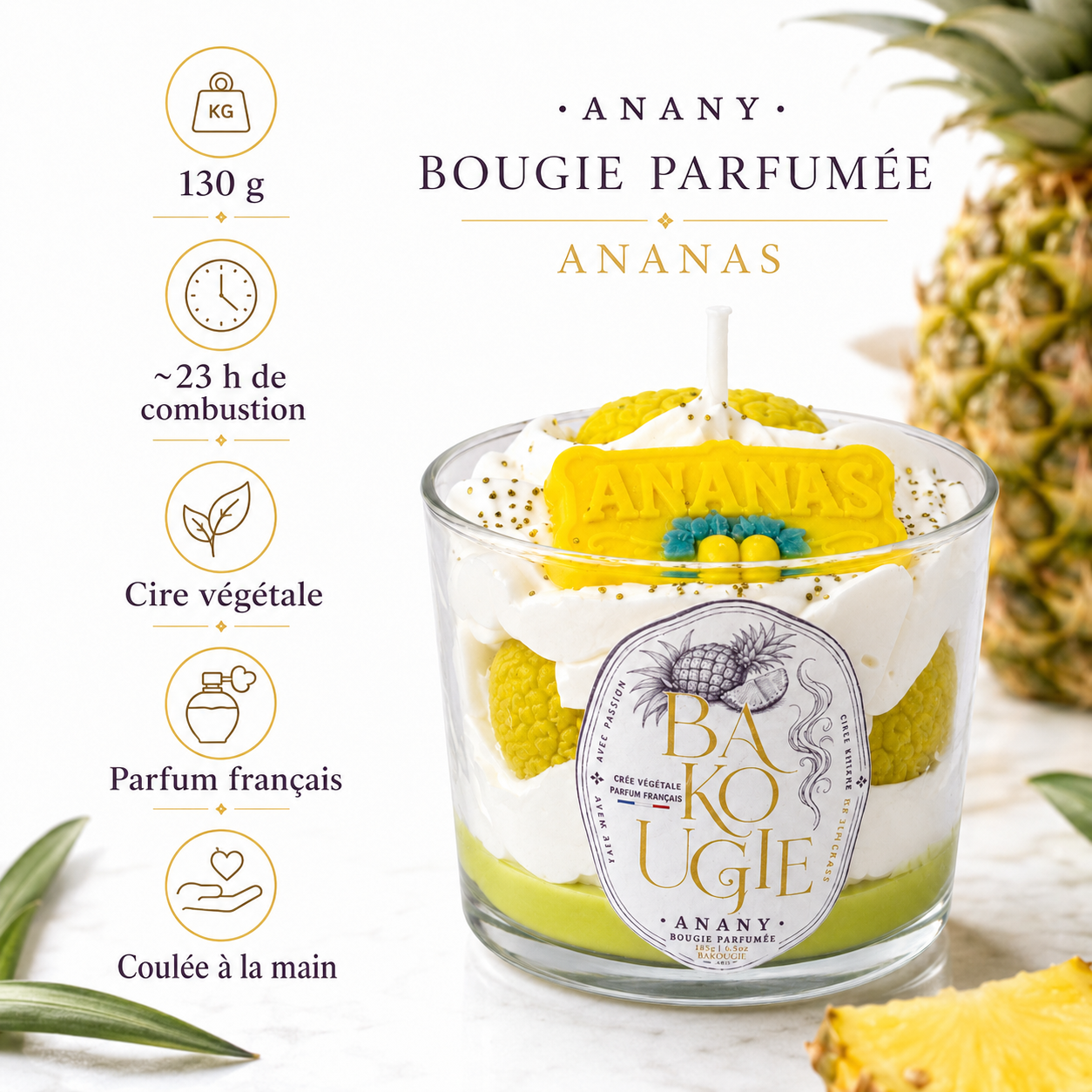 Bougie parfumée Ananas Anany Bakougie — vue complémentaire 3